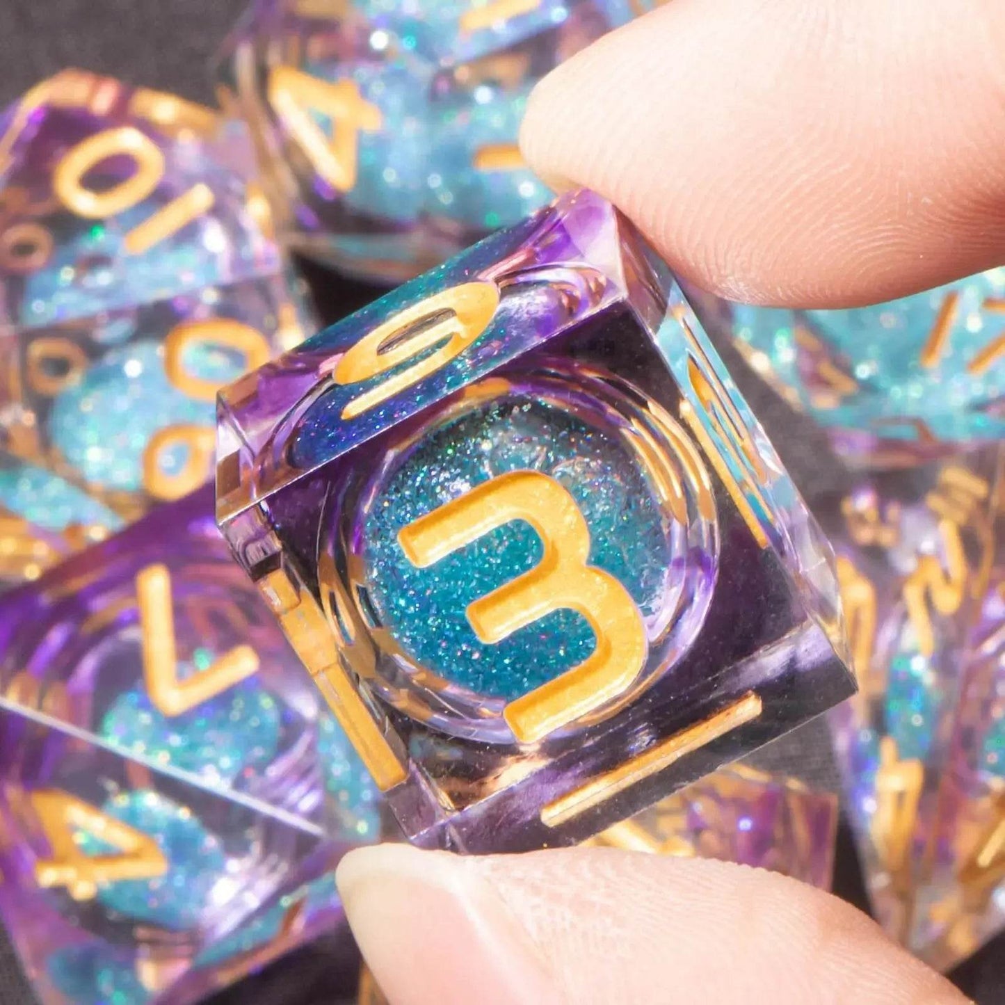 Premium Liquid Resin Dice Set with Sharp Edges for Dungeons and Dragons Role-Playing Games Unique Gift Idea for RPG Enthusiasts - ToylandEU