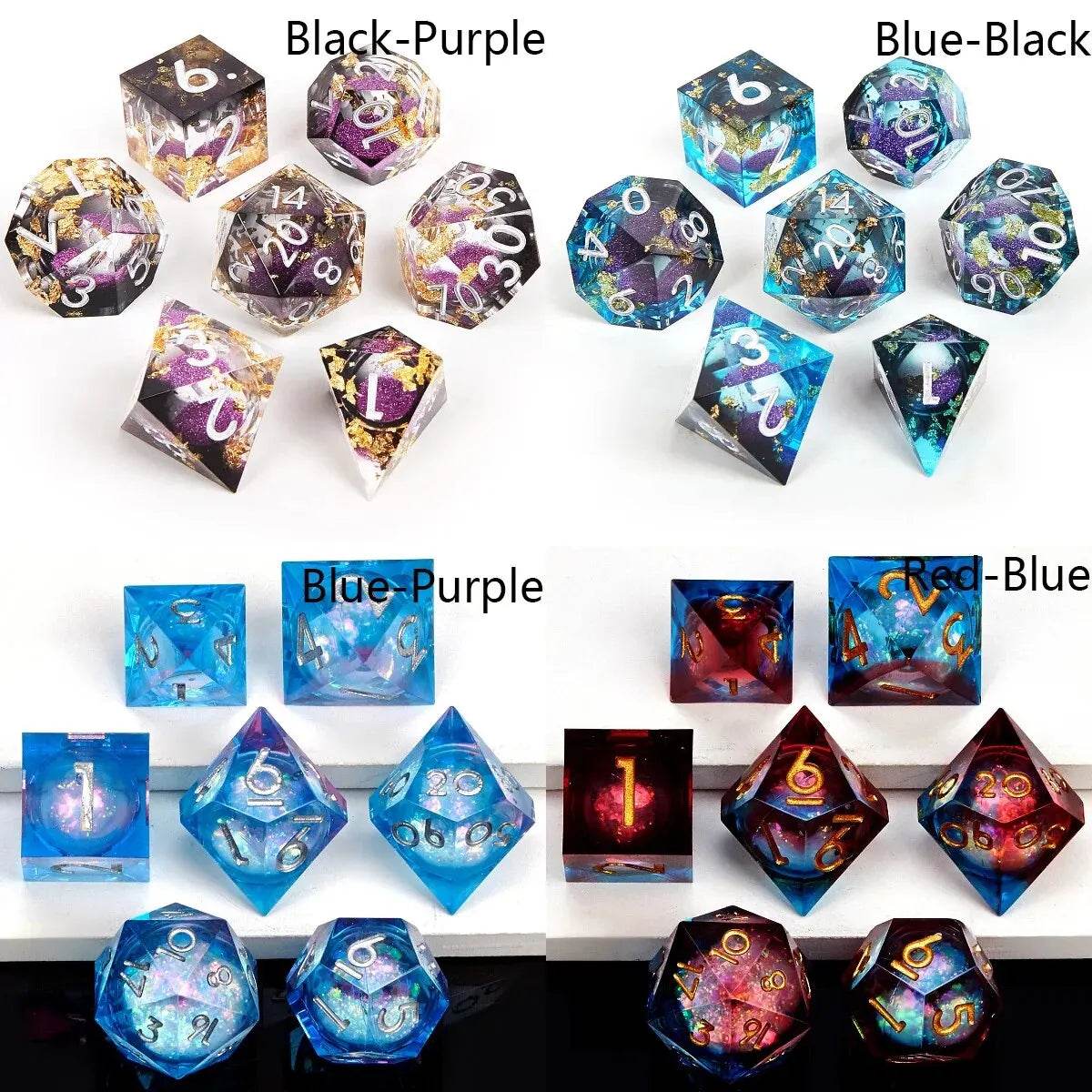 Premium Liquid Resin Dice Set with Sharp Edges for Dungeons and Dragons Role-Playing Games Unique Gift Idea for RPG Enthusiasts - ToylandEU