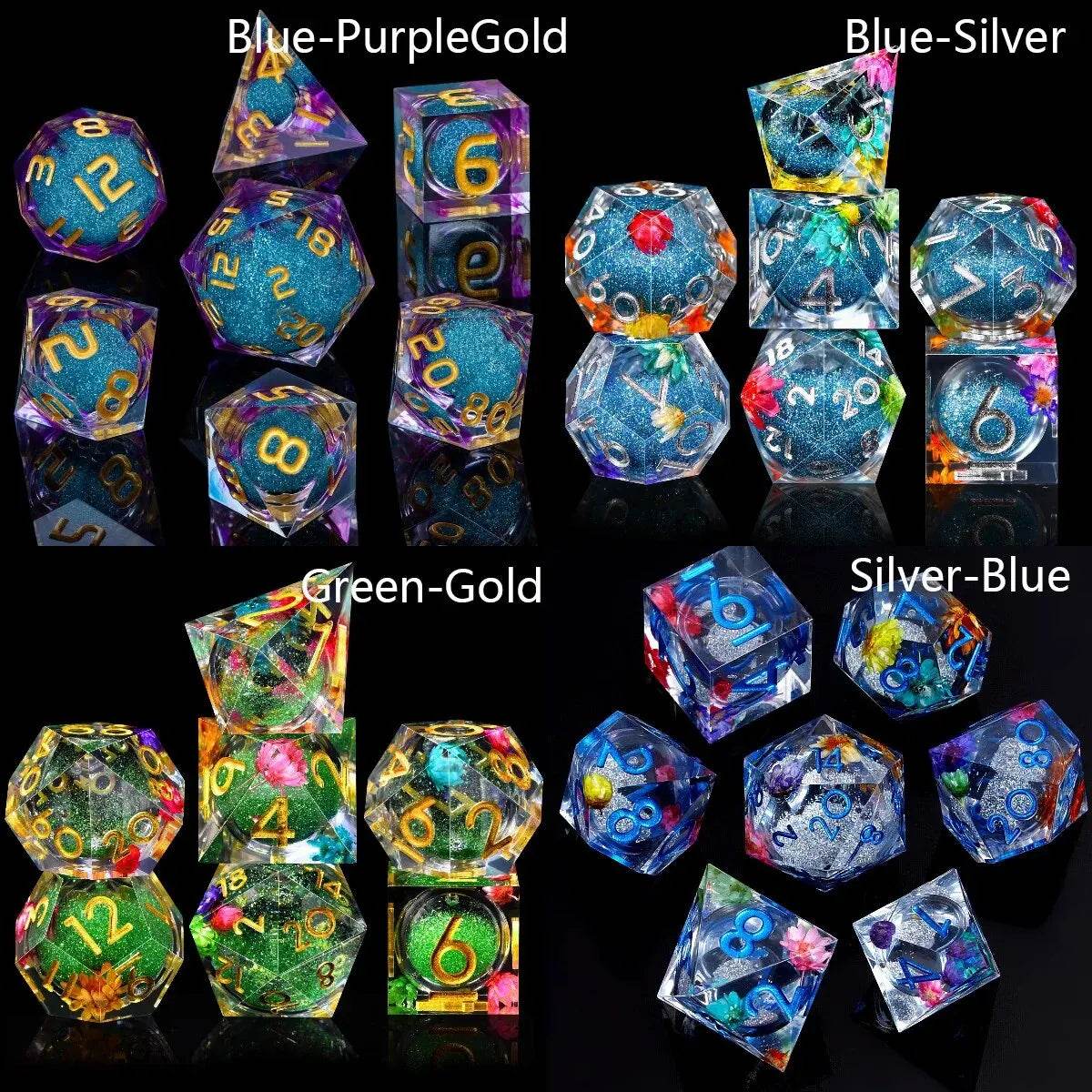 Premium Liquid Resin Dice Set with Sharp Edges for Dungeons and Dragons Role-Playing Games Unique Gift Idea for RPG Enthusiasts - ToylandEU