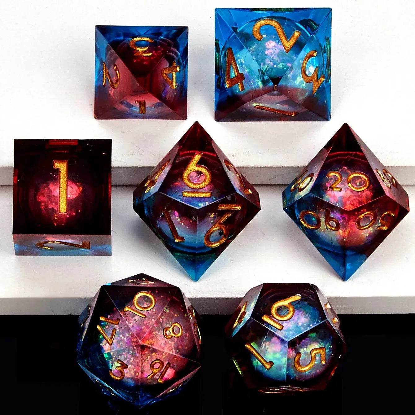 Premium Liquid Resin Dice Set with Sharp Edges for Dungeons and Dragons Role-Playing Games Unique Gift Idea for RPG Enthusiasts - ToylandEU
