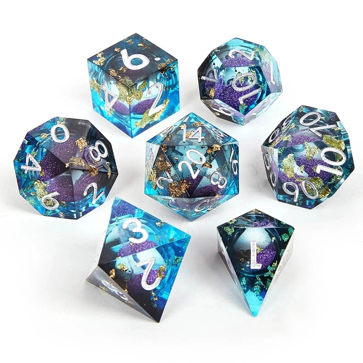 Premium Liquid Resin Dice Set with Sharp Edges for Dungeons and Dragons Role-Playing Games Unique Gift Idea for RPG Enthusiasts - ToylandEU