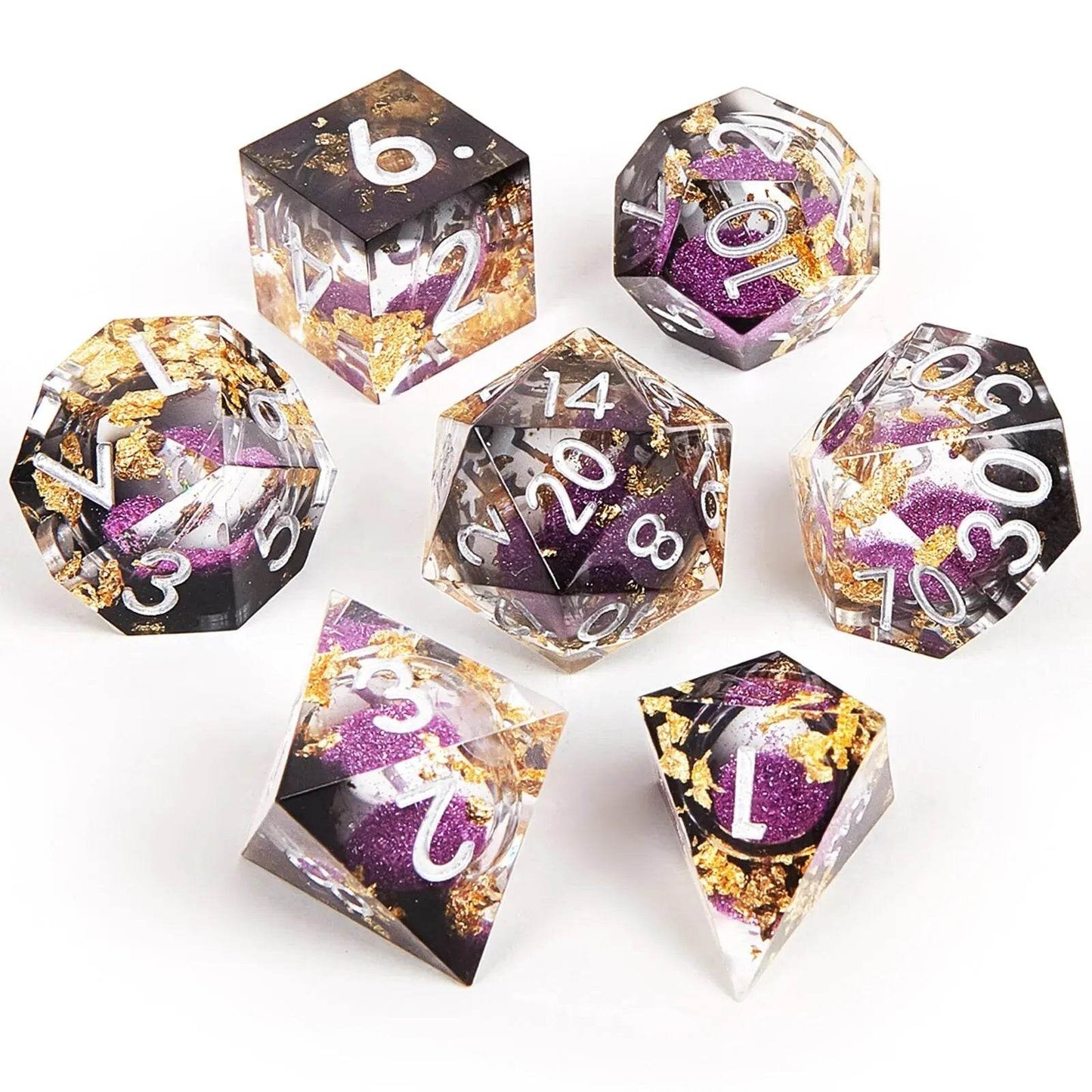 Premium Liquid Resin Dice Set with Sharp Edges for Dungeons and Dragons Role-Playing Games Unique Gift Idea for RPG Enthusiasts - ToylandEU