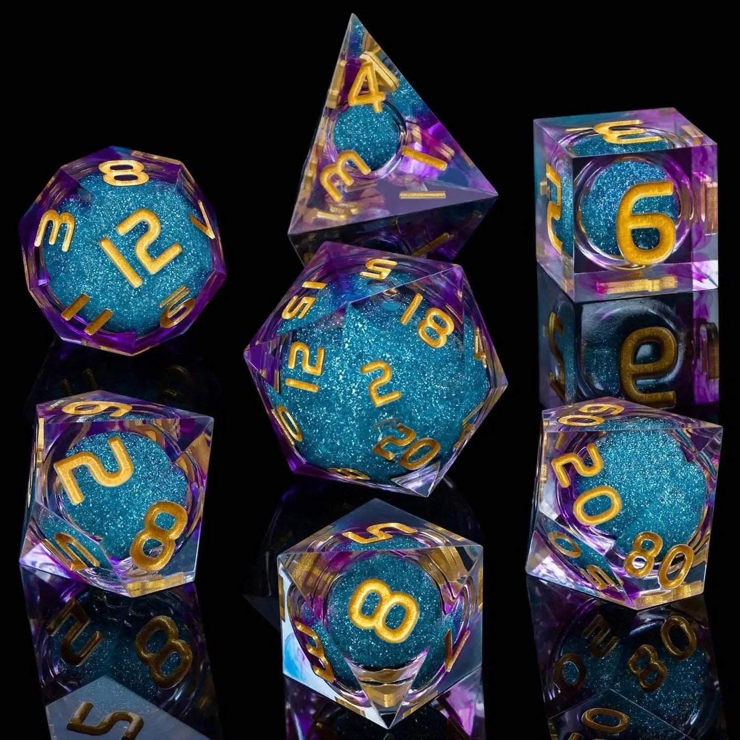 Premium Liquid Resin Dice Set with Sharp Edges for Dungeons and Dragons Role-Playing Games Unique Gift Idea for RPG Enthusiasts - ToylandEU