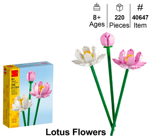 Premium Lotus Flower Building Block Set Artificial Flower For Home Decor Display For Kids 8 Plus - ToylandEU