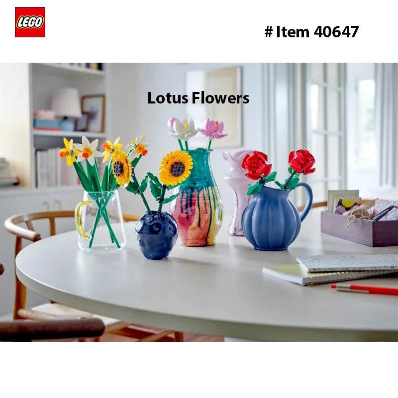Premium Lotus Flower Building Block Set Artificial Flower For Home Decor Display For Kids 8 Plus - ToylandEU