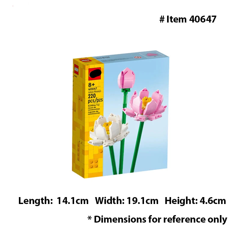 Premium Lotus Flower Building Block Set Artificial Flower For Home Decor Display For Kids 8 Plus - ToylandEU