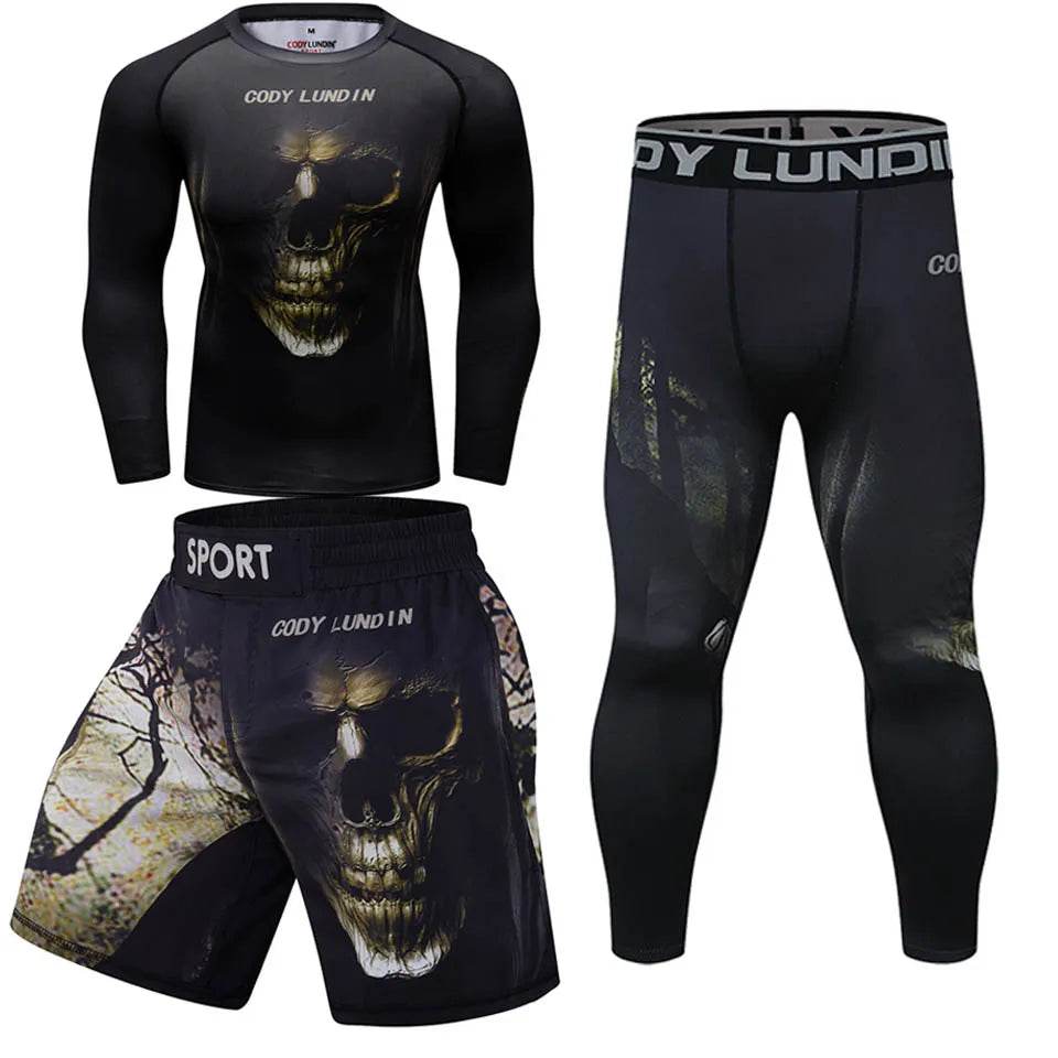 Premium MMA Gear Set Rashguard And Pants Breathable For Men - ToylandEU