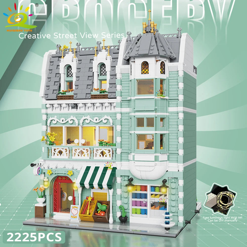 Premium MOC Building Blocks City Corner Coffee Shop Architecture Style Street View For Children - ToylandEU