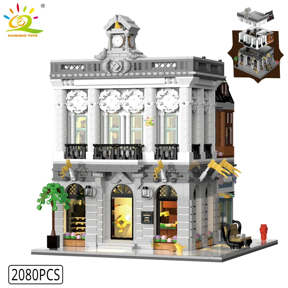 Premium MOC Building Blocks City Corner Coffee Shop Architecture Style Street View For Children - ToylandEU