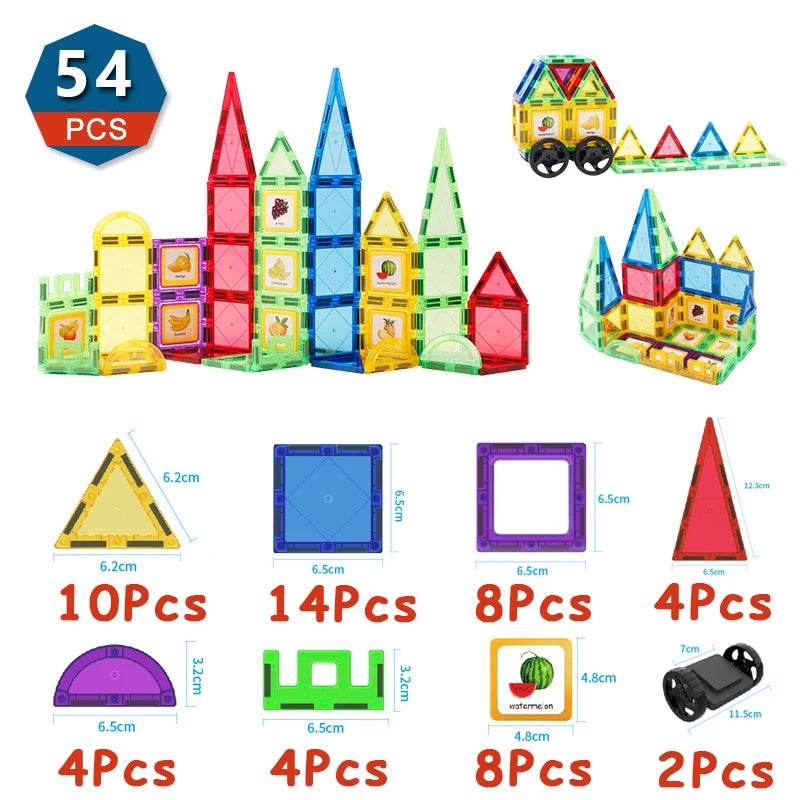 Premium Magnetic Building Blocks Set With Sheets For Kids - ToylandEU