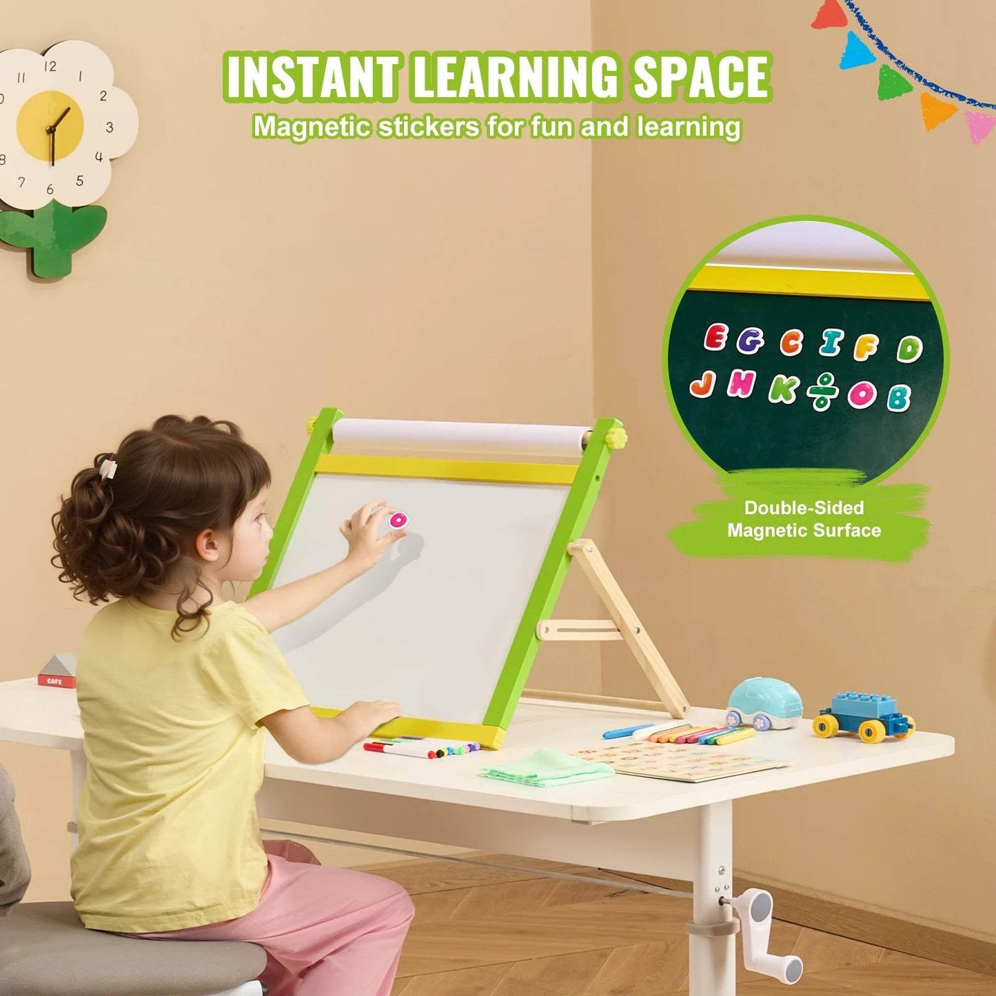 Premium Magnetic Tabletop Drawing Board 3in1 For Girls - ToylandEU