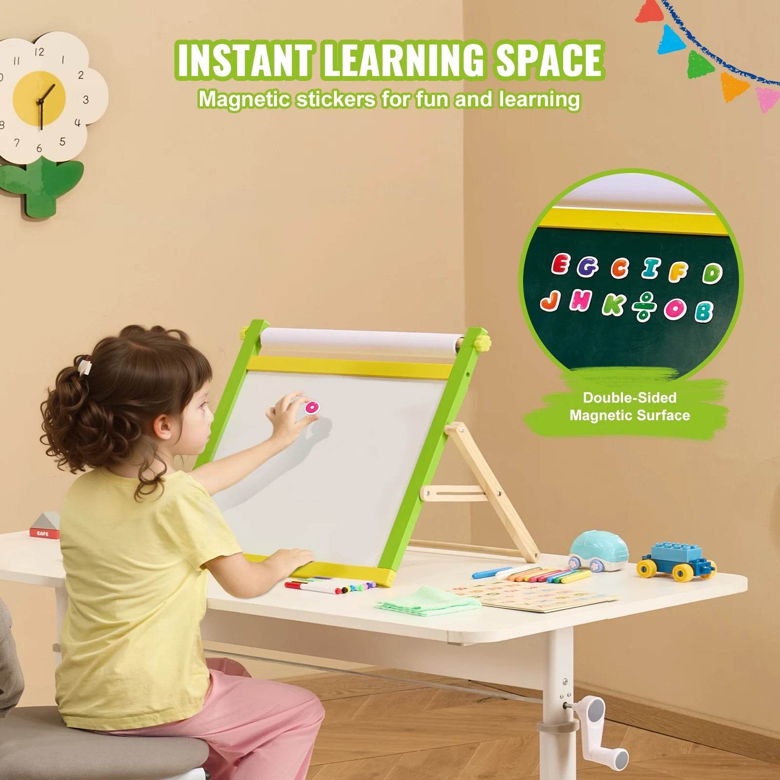 Premium Magnetic Tabletop Drawing Board 3in1 For Girls - ToylandEU