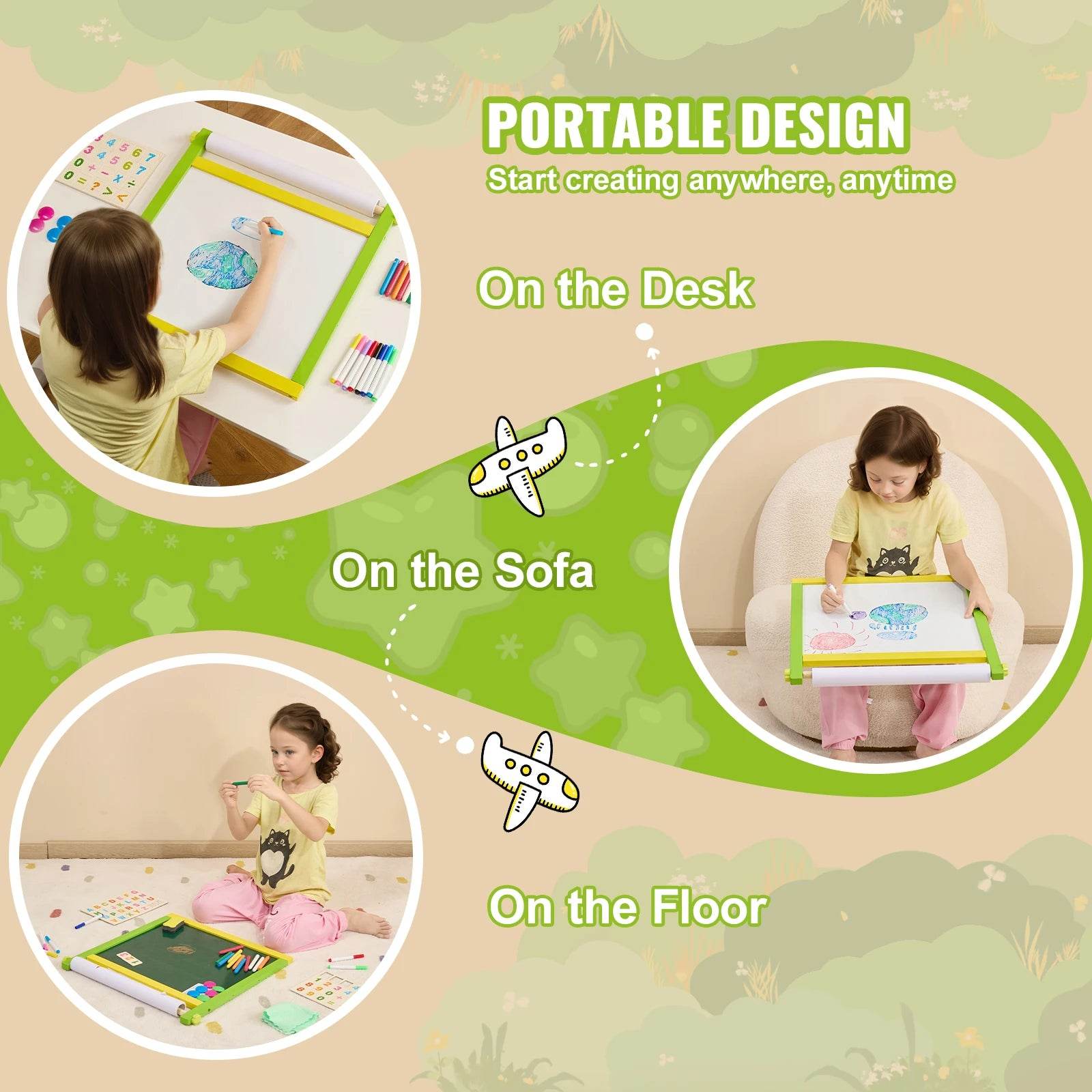 Premium Magnetic Tabletop Drawing Board 3in1 For Girls - ToylandEU