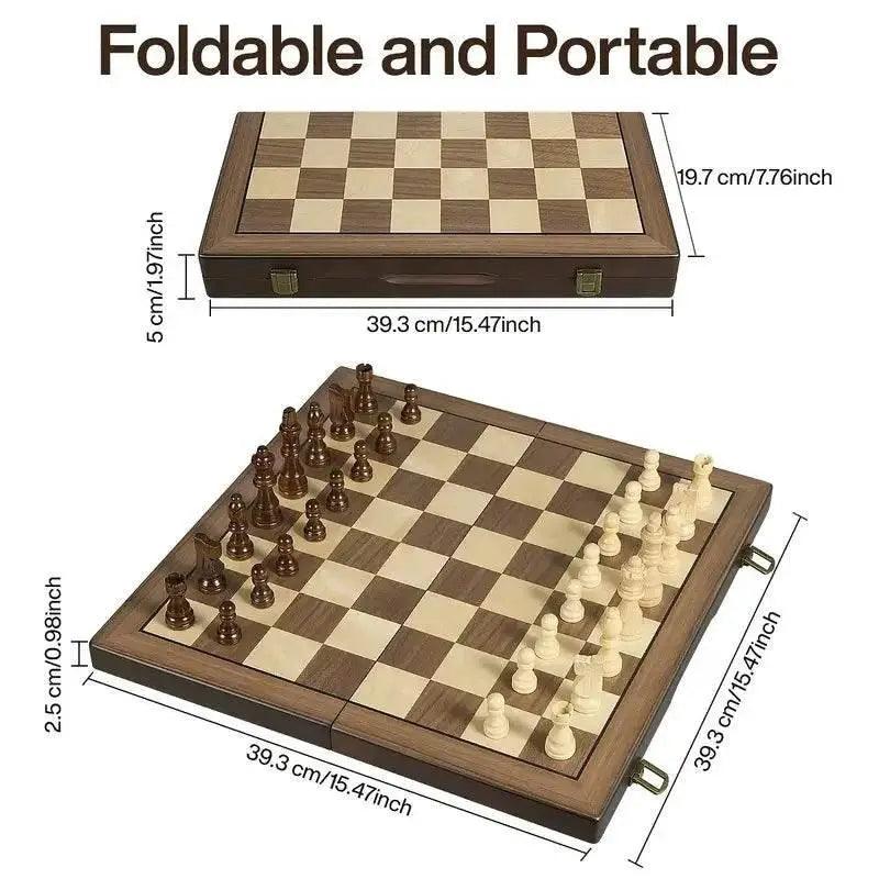  Premium Magnetic Wooden Chess Set with Two Queens - Yernea -  ToylandEU™