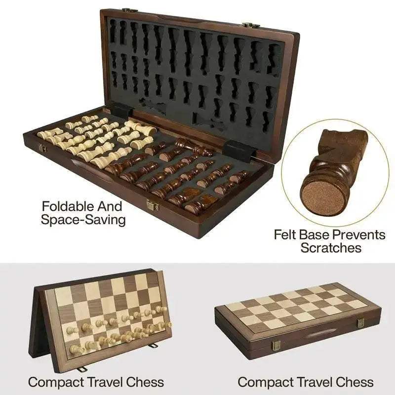  Premium Magnetic Wooden Chess Set with Two Queens - Yernea -  ToylandEU™