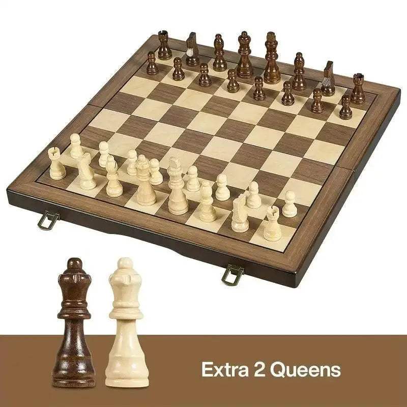  Premium Magnetic Wooden Chess Set with Two Queens - Yernea -  ToylandEU™