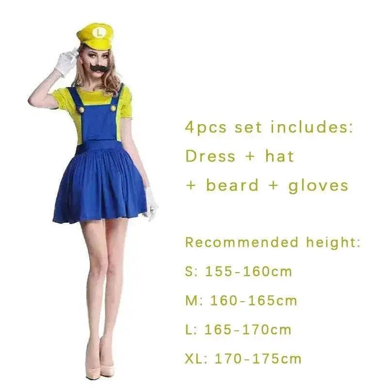  Premium Mario Luigi 4 Piece Cosplay Jumpsuit Toyland EU -  ToylandEU™