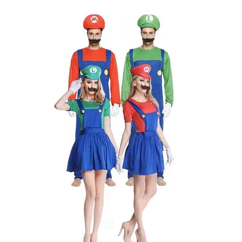 Premium Mario Luigi Cosplay 4 Piece Jumpsuit Set For Adults - ToylandEU