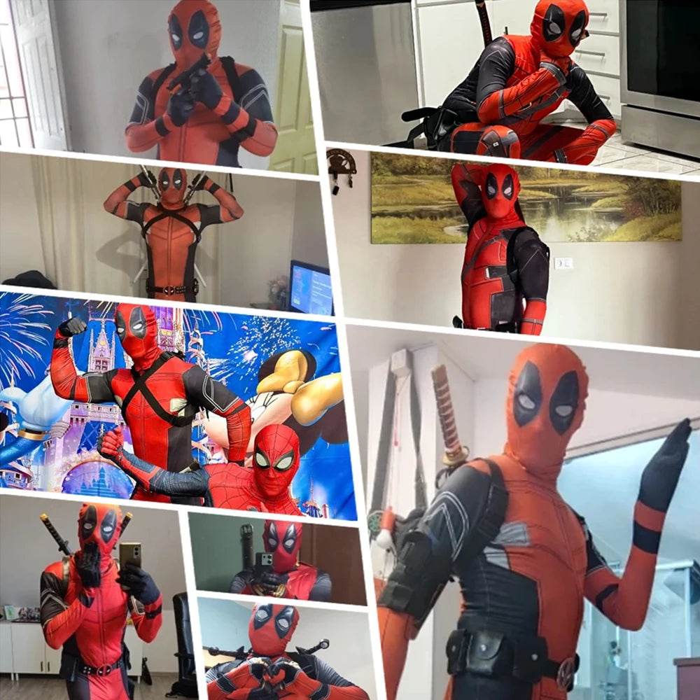 Premium Marvel Deadpool Costume Jumpsuit Backpack Cosplay - ToylandEU
