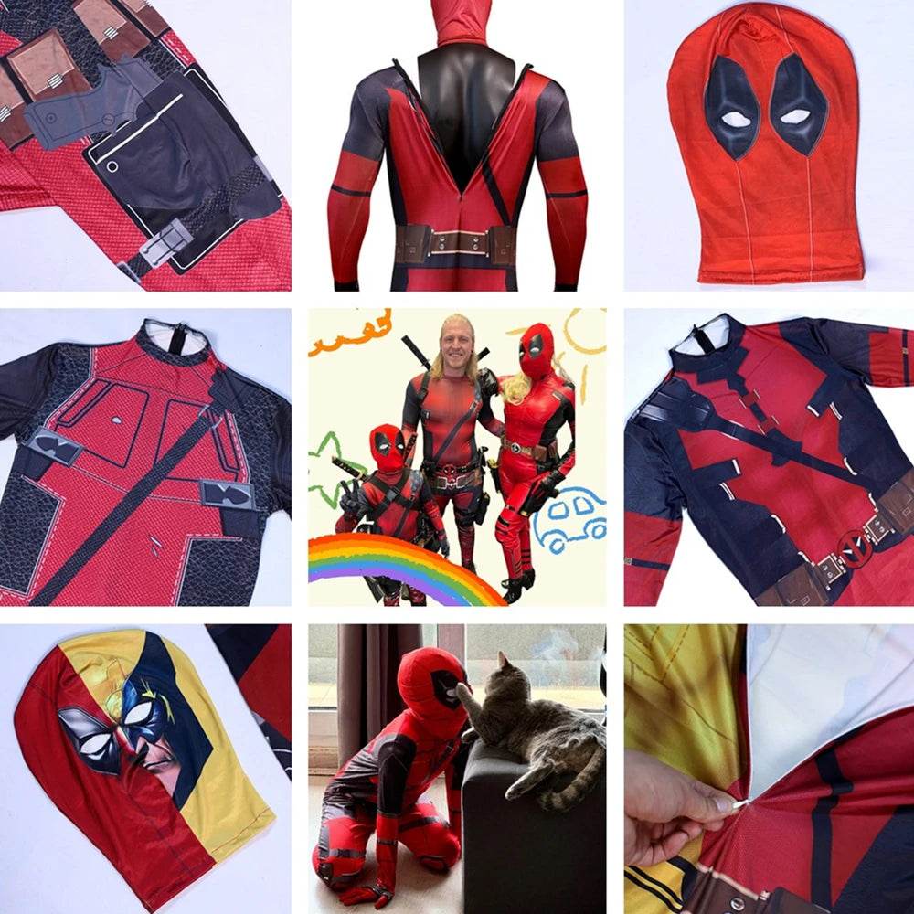 Premium Marvel Deadpool Costume Jumpsuit Backpack Cosplay - ToylandEU