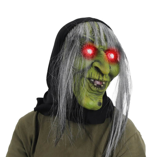 Premium Mask Old Witch Full Head Latex Red Eyes Halloween - ToylandEU