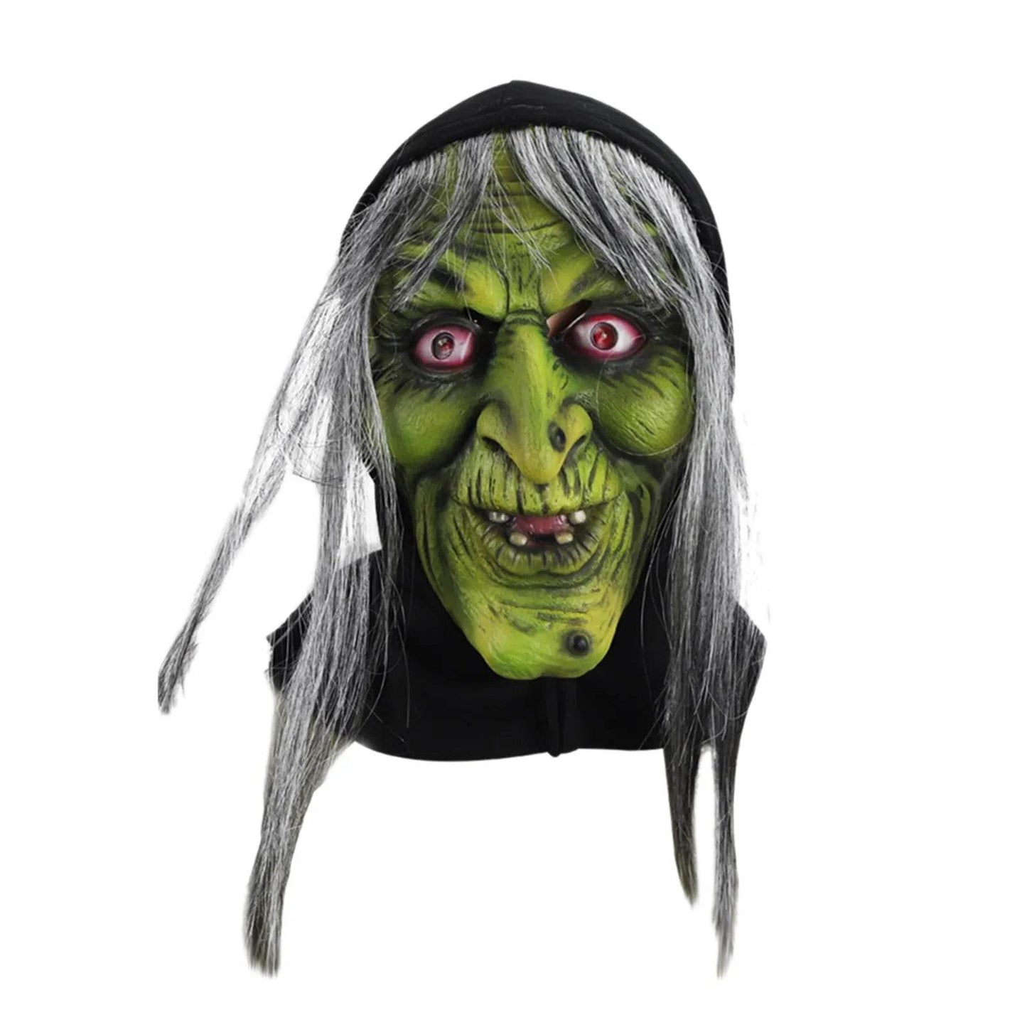 Premium Mask Old Witch Full Head Latex Red Eyes Halloween - ToylandEU