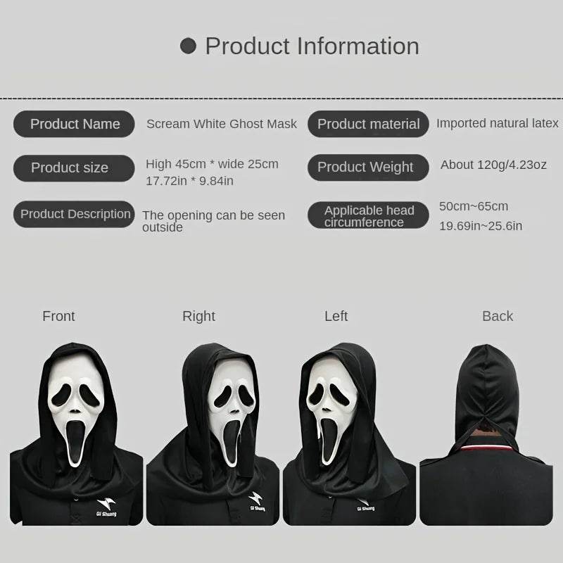 Premium Mask White Latex Full Head Skull For Adults - ToylandEU