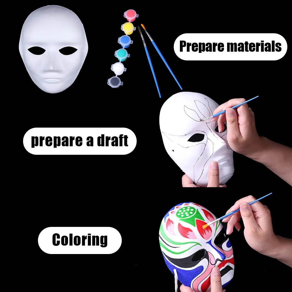 Premium Masks Blank White Paper For DIY Cosplay Adults - ToylandEU