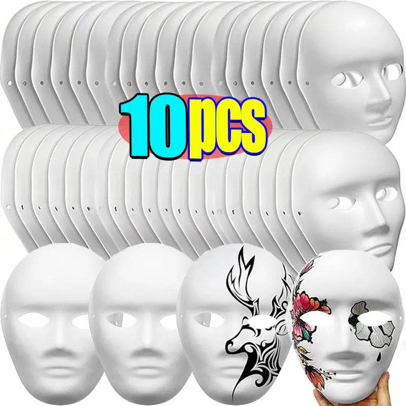 Premium Masks Paintable Blank White Full Face Halloween - ToylandEU