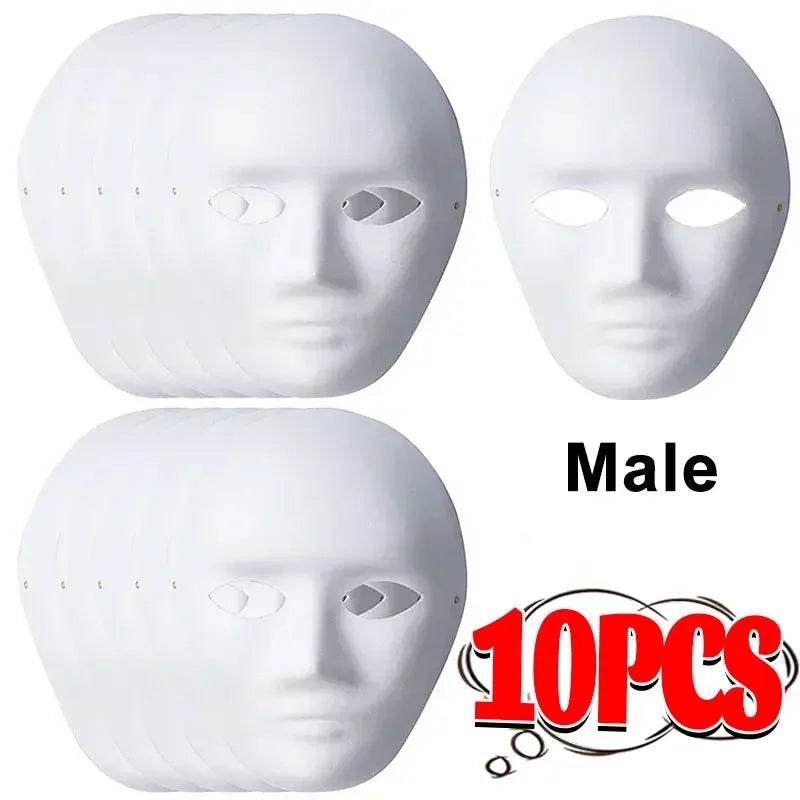 Premium Masks Paintable Blank White Full Face Halloween - ToylandEU