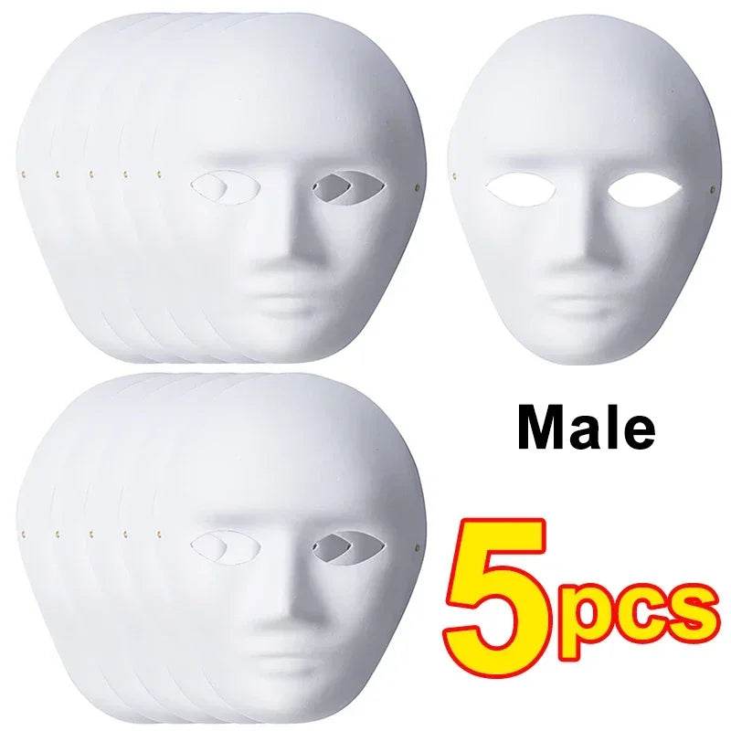 Premium Masks Paintable Blank White Full Face Halloween - ToylandEU