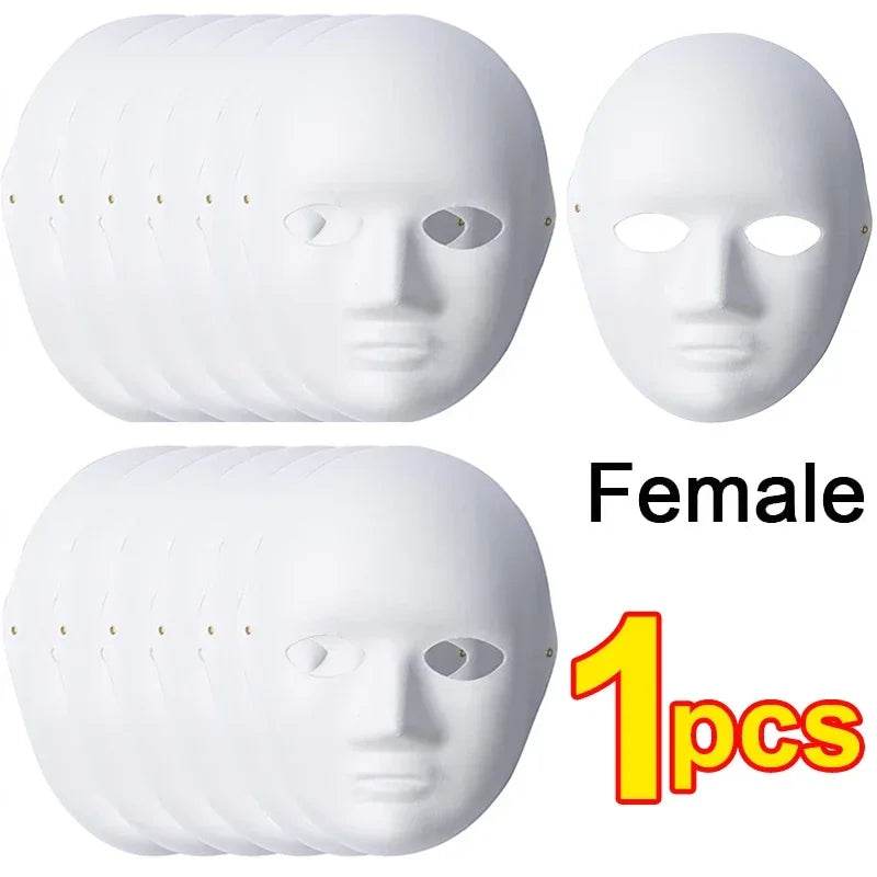 Premium Masks Paintable Blank White Full Face Halloween - ToylandEU