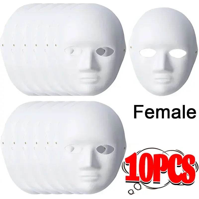 Premium Masks Paintable Blank White Full Face Halloween - ToylandEU