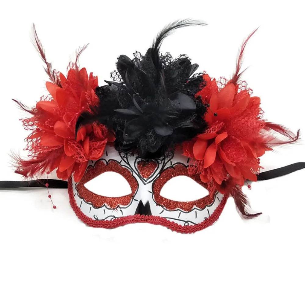 Premium Masks With Fire Devil Flowers For Masquerade Balls - ToylandEU