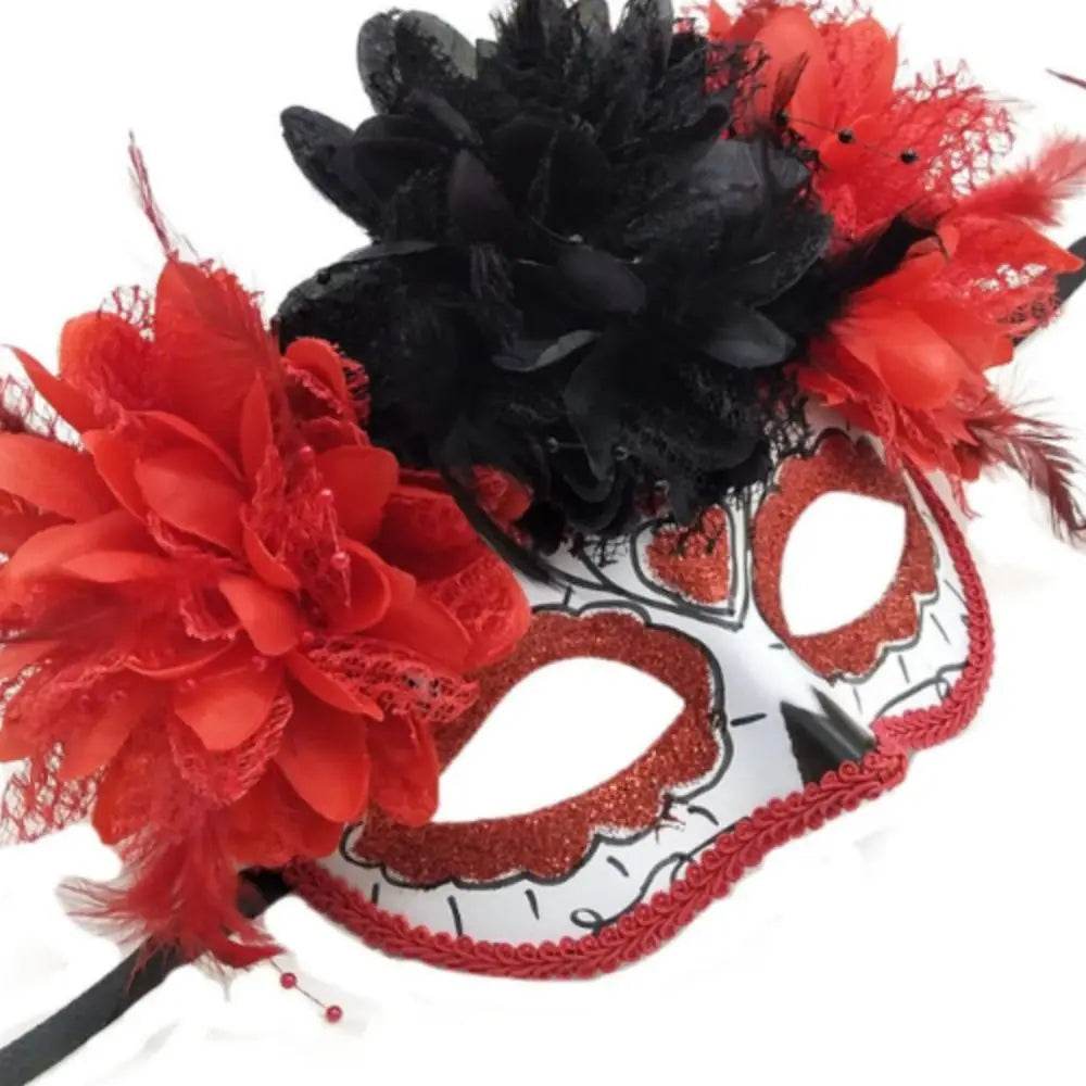 Premium Masks With Fire Devil Flowers For Masquerade Balls - ToylandEU