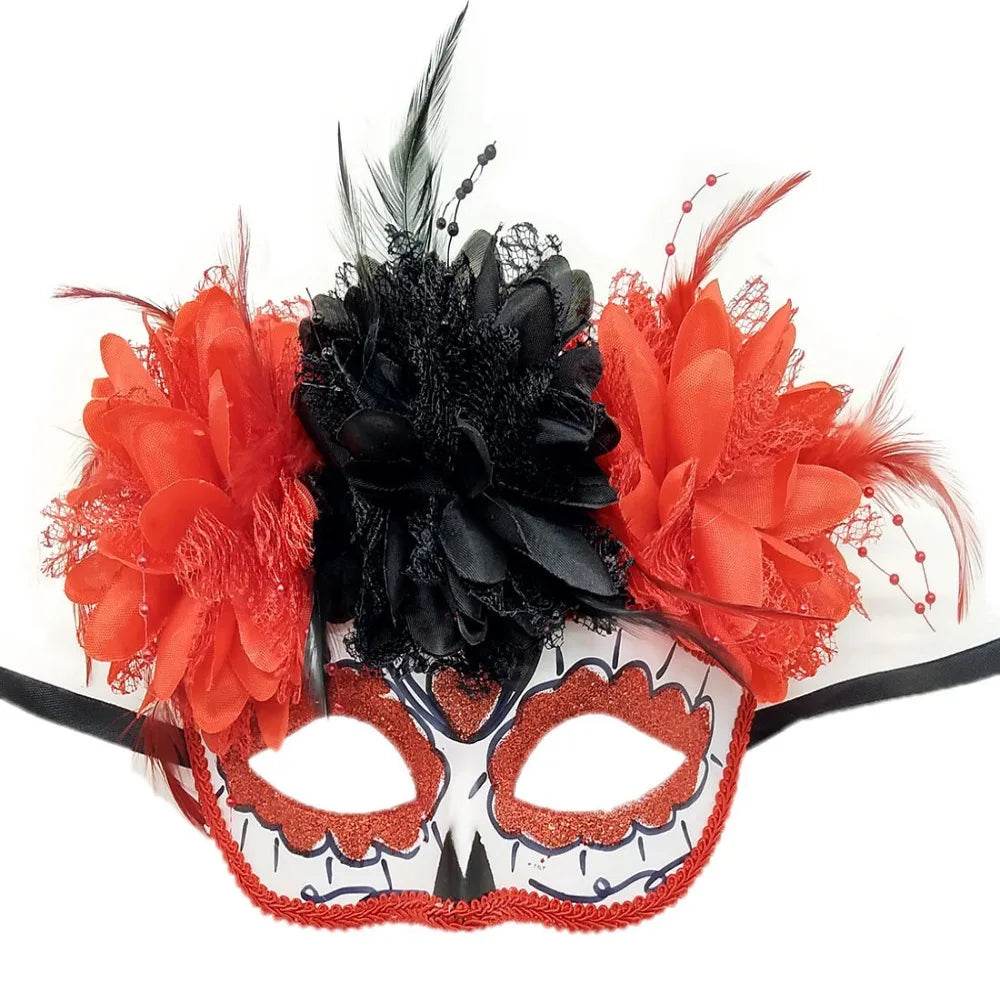 Premium Masks With Fire Devil Flowers For Masquerade Balls - ToylandEU