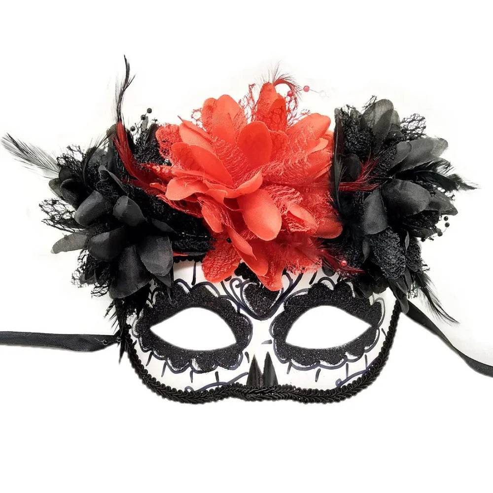 Premium Masks With Fire Devil Flowers For Masquerade Balls - ToylandEU