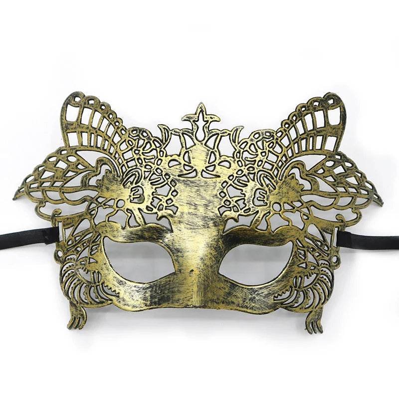 Premium Masquerade Mask Antique Copper Half Face For Women - ToylandEU
