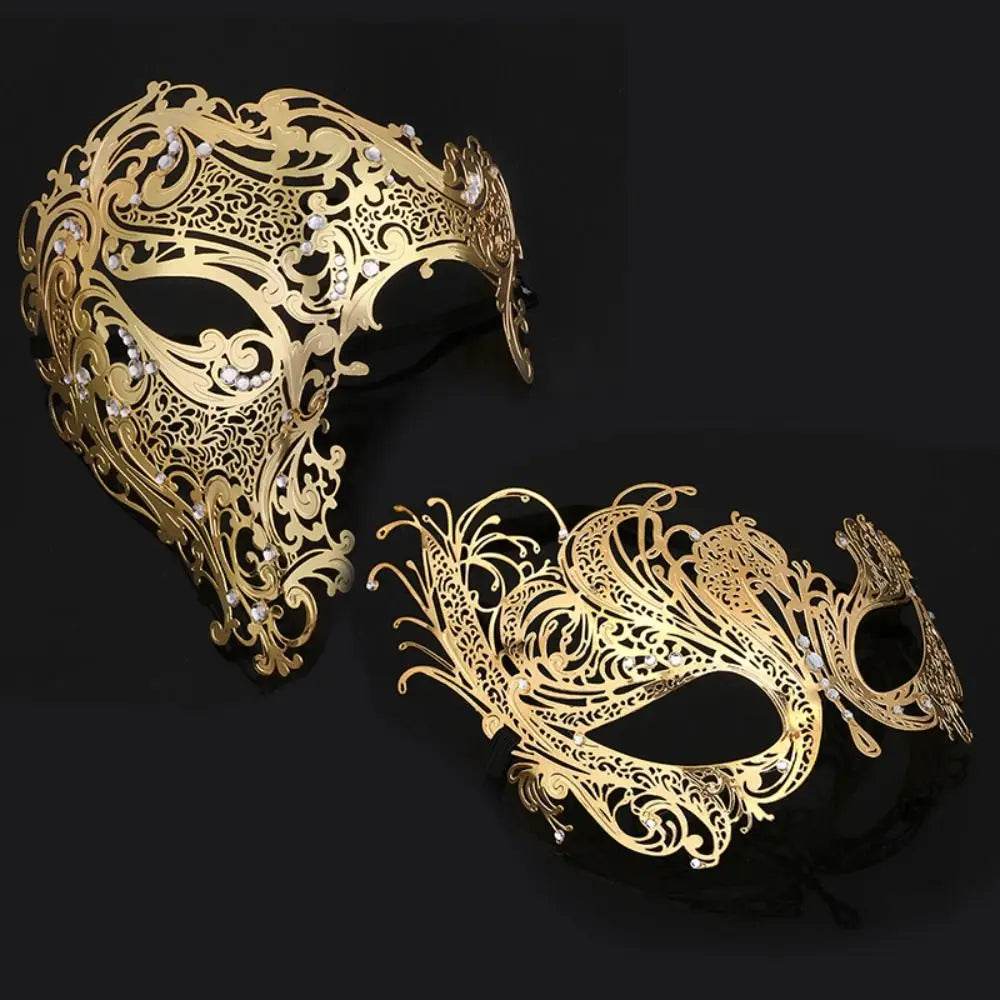 Premium Masquerade Mask Metal Skull Rhinestones For Adults - ToylandEU