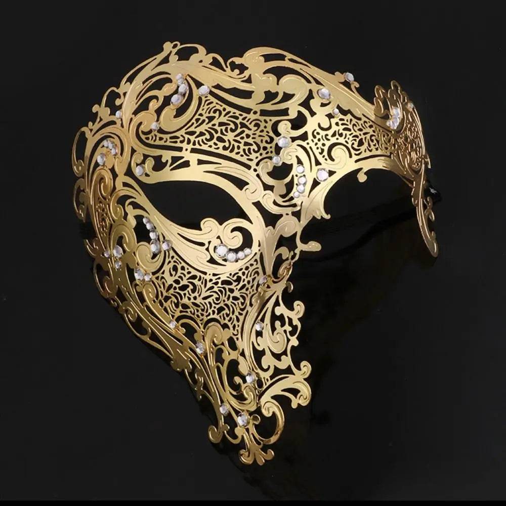 Premium Masquerade Mask Metal Skull Rhinestones For Adults - ToylandEU