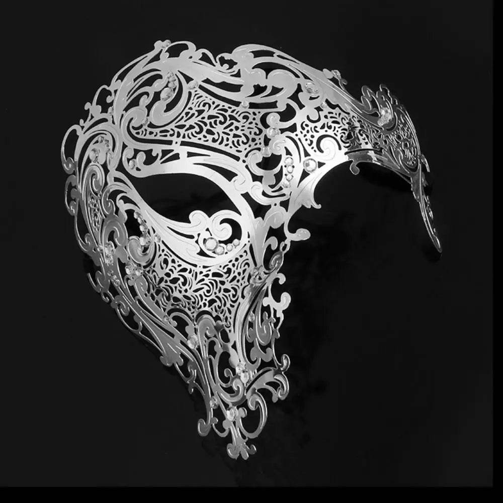 Premium Masquerade Mask Metal Skull Rhinestones For Adults - ToylandEU