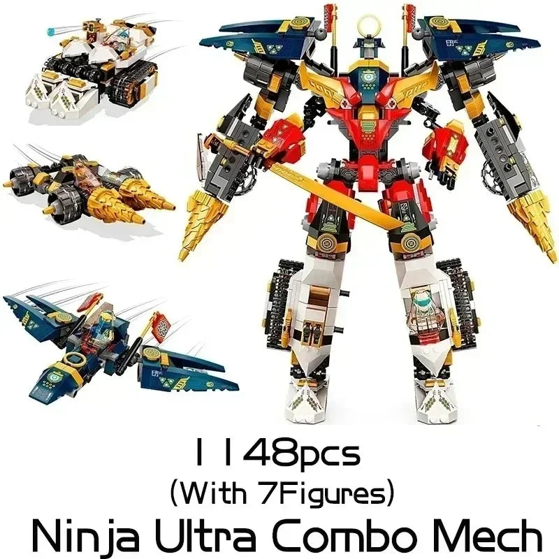Premium Mecha Building Block Set 4 In 1 Aircraft Tank Robot For Boys Aged 6 To 12 - ToylandEU
