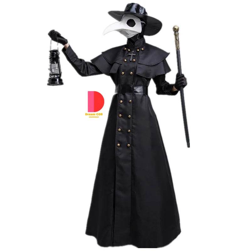 Premium Medieval Plague Doctor Costume Hooded Robe Unisex - ToylandEU