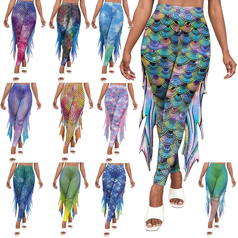 Premium Mermaid Leggings Fish Scale Pattern For Women - ToylandEU