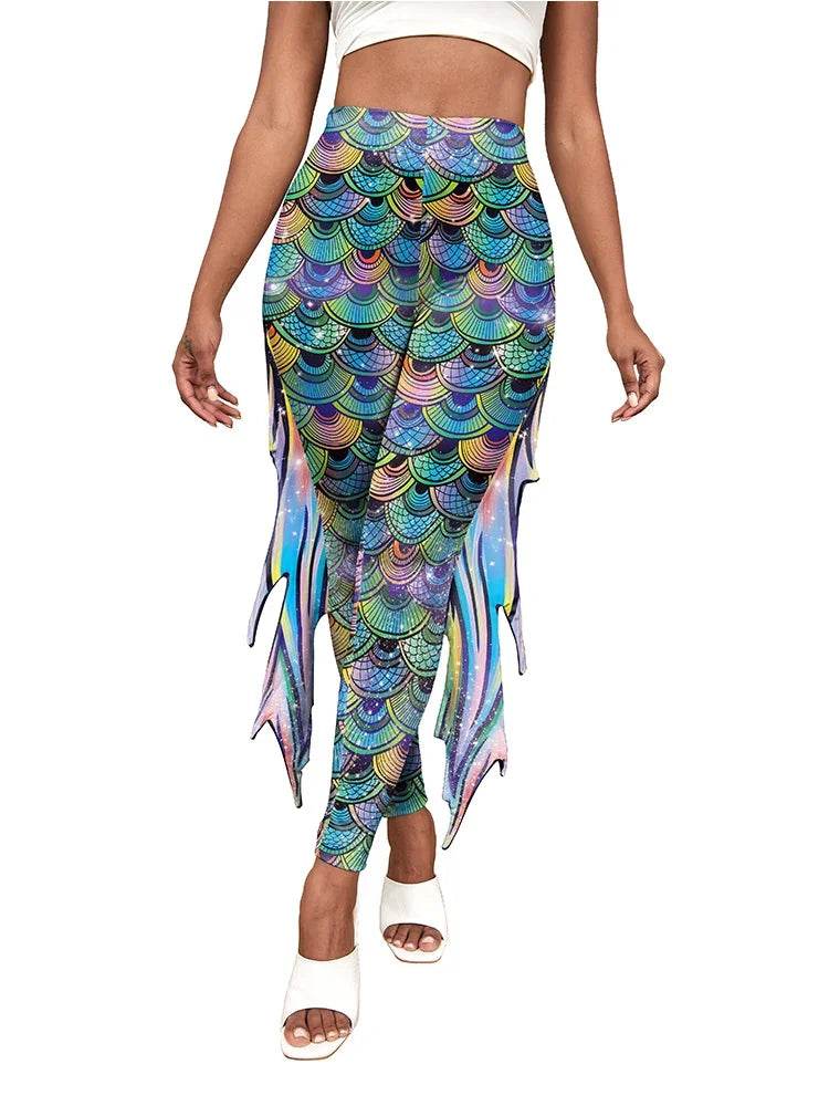 Premium Mermaid Leggings Fish Scale Pattern For Women - ToylandEU