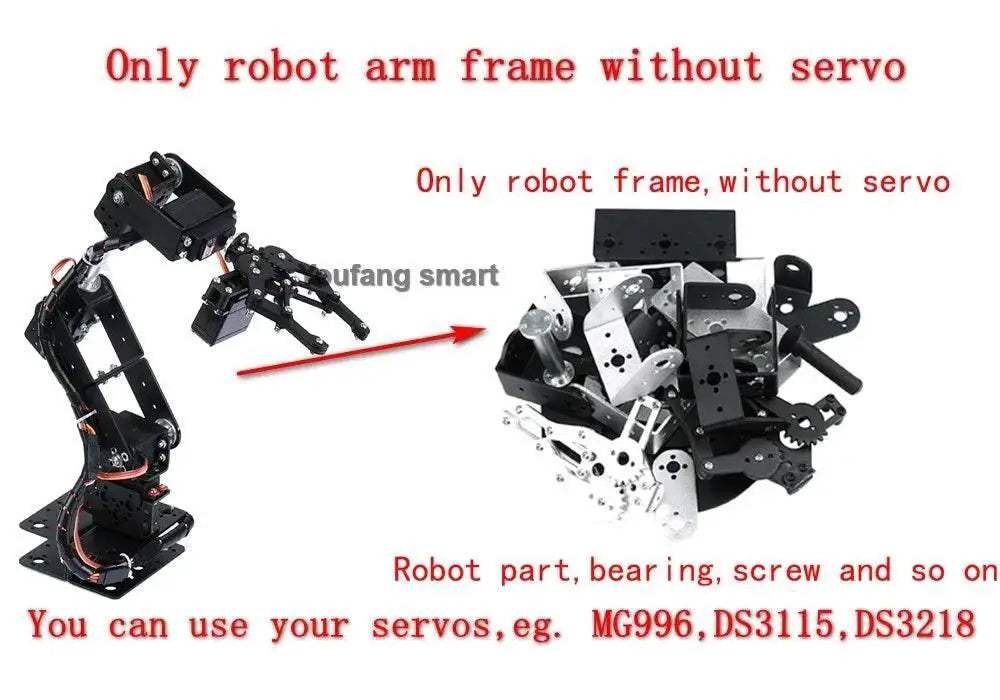 Premium Metal Alloy Robot Arm Kit with Programmable Claw for Educational Robotics and DIY Projects - ToylandEU