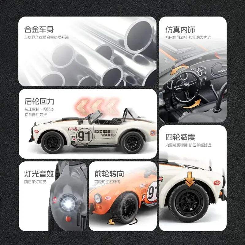 Premium Metal Diecast 1:22 Ford Shelby Cobra Desktop Display - ToylandEU