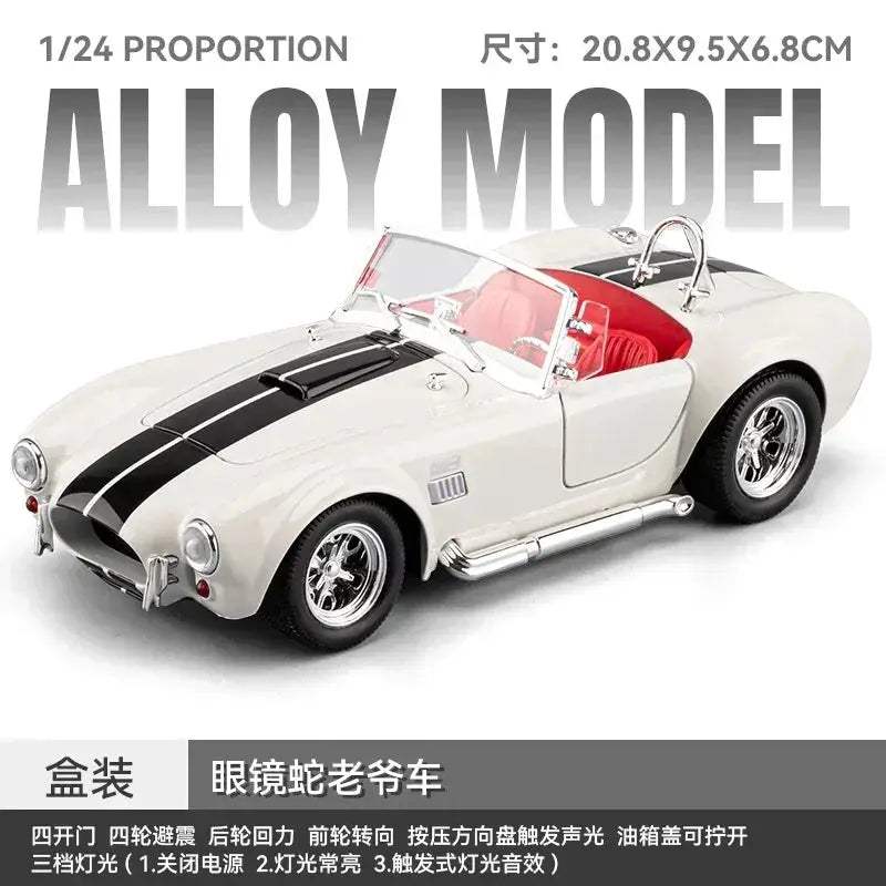 Premium Metal Diecast 1:22 Ford Shelby Cobra Desktop Display - ToylandEU