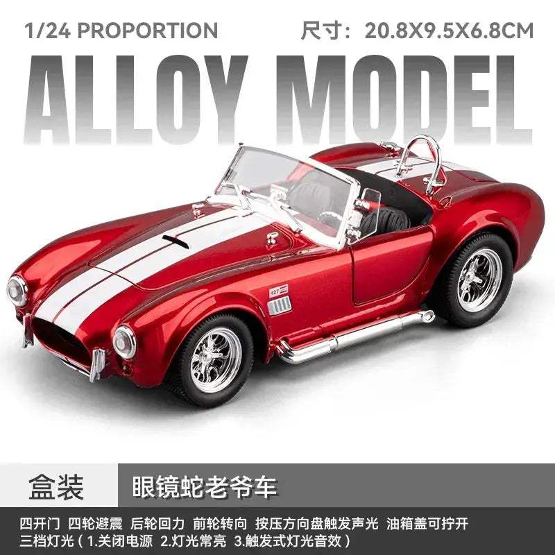 Premium Metal Diecast 1:22 Ford Shelby Cobra Desktop Display - ToylandEU