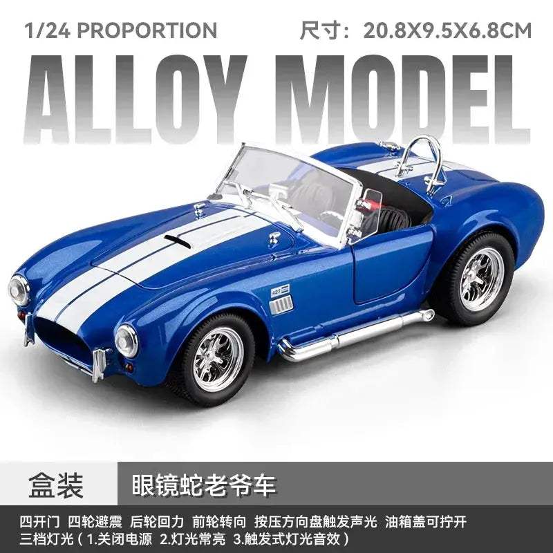 Premium Metal Diecast 1:22 Ford Shelby Cobra Desktop Display - ToylandEU